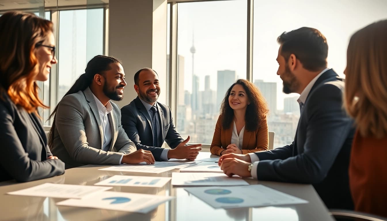 Fiduciary financial advisor nova va consulting clients in a professional office setting.
