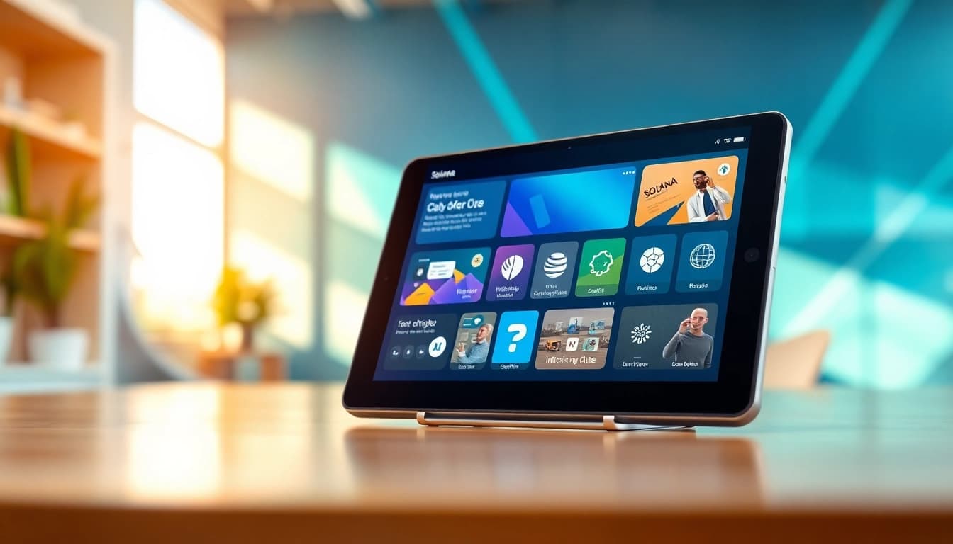 Engaging Solana Wallet interface displayed on a sleek device in a modern setting.