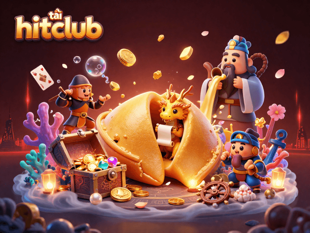 Engage with the vibrant world of tải hitclub through this dynamic casino-themed illustration.