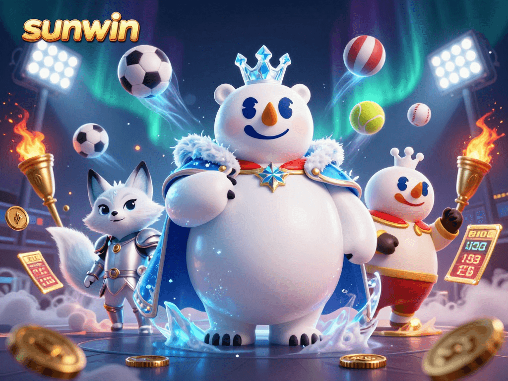 Win big with sunwin as the ice king and fox engage in a thrilling sports betting scene.