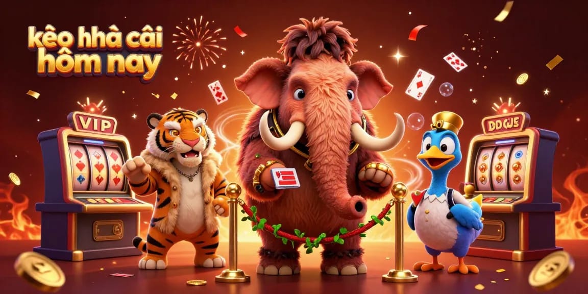 Engage with kèo nhà cái hôm nay at our vibrant casino scene featuring a mammoth bouncer, tiger VIP, and fun elements.