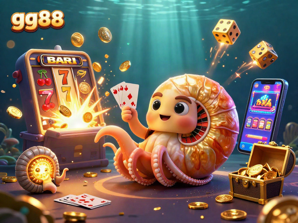 Experience thrilling gameplay with gg88, featuring animated casino elements in a vibrant 3D setting.