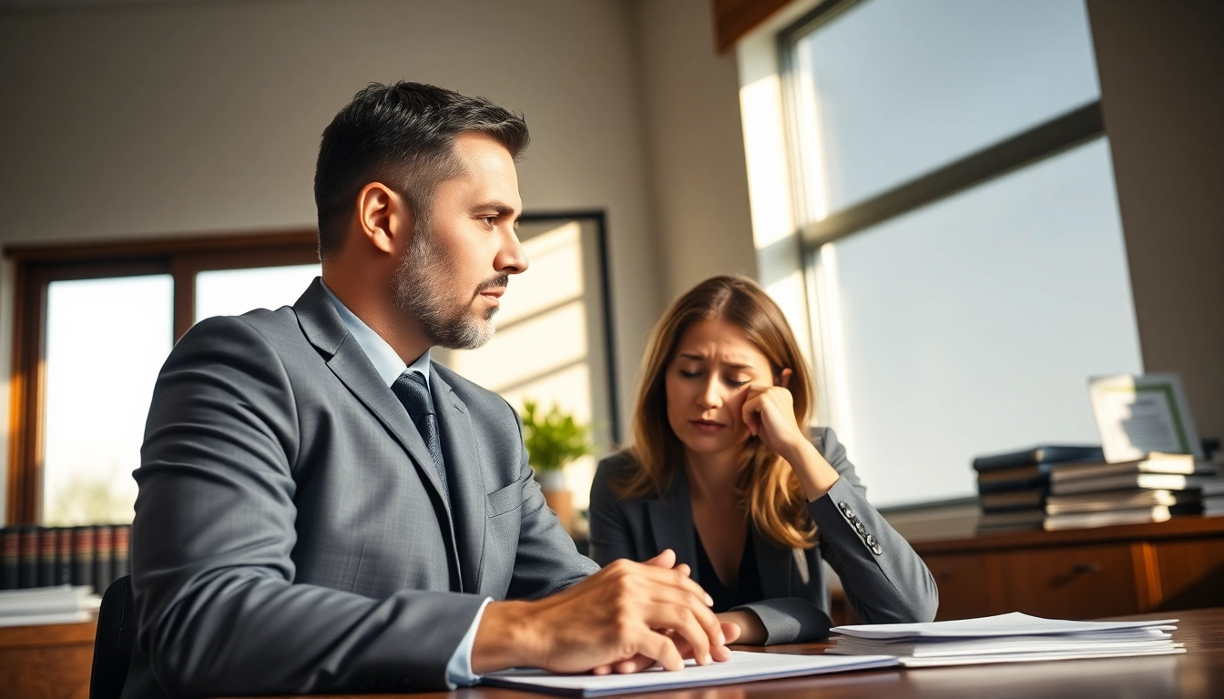 Clearwater truck accident lawyer consulting with a client in a professional office setting.