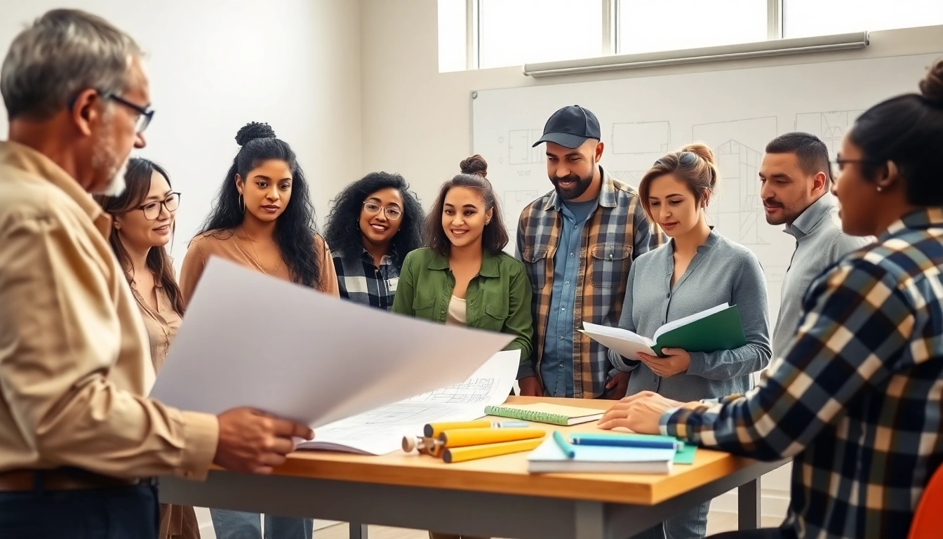 Enhance construction education with diverse learners engaged in a professional classroom.