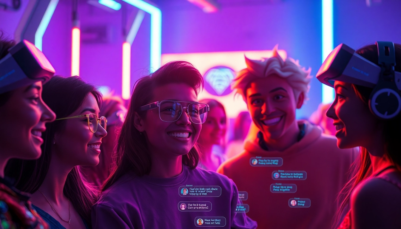 Engaging characters in a vibrant AI chat interface showcasing crush on ai interactions.