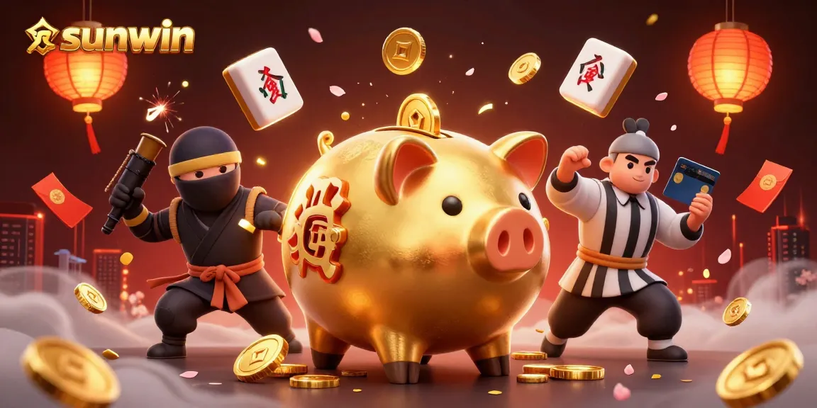 Experience the thrill at sunwin with an energetic 3D casino scene featuring unique characters.