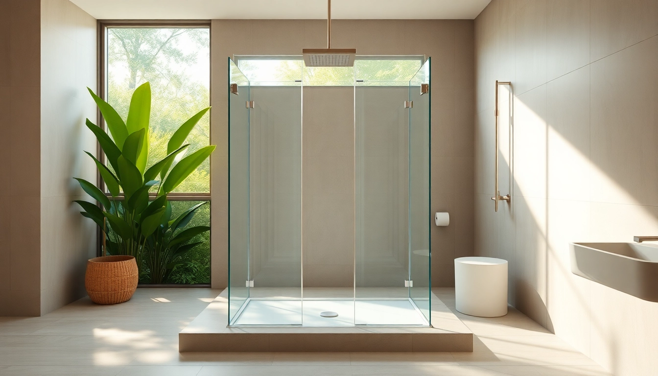 Elegant showers au in a luxurious bathroom setting with modern fixtures and soothing lighting.