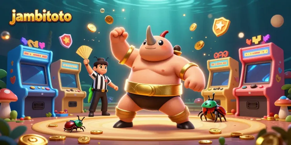 Experience thrilling gaming at jambitoto with vibrant beetle champions and golden rewards.