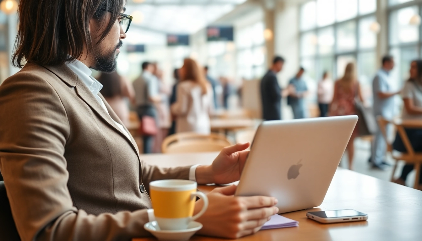Complete your uk eta online application smoothly with a digital nomad at a café.
