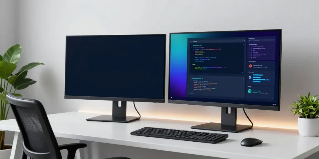 Web app va analysis in a modern developer workspace, showcasing vulnerability assessment dashboard and coding environment.