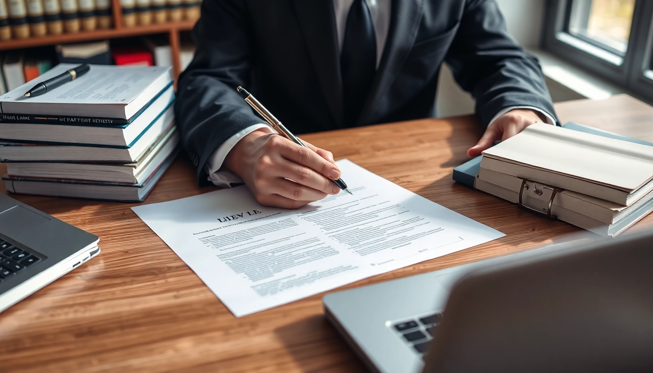 Lawyer discussing the Power of Attorney in an elegant office setting.