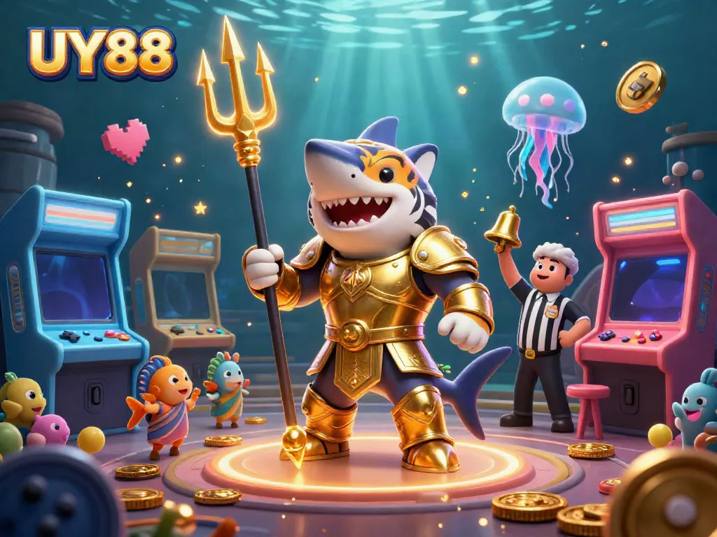 Experience the excitement of UY88 with vibrant 3D illustrations showcasing dynamic gaming action.