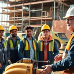Participants in construction training learn hands-on skills from a professional instructor at a construction site.