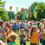 Clarksburg events showcasing a lively outdoor community gathering with diverse participants.