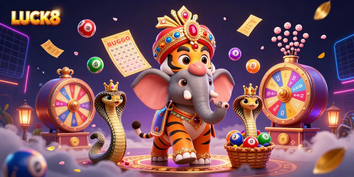 LUCK8 rewards players with a vibrant 3D illustration showcasing enchanting casino elements and characters.