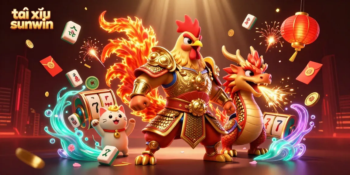 Experience the excitement of tài xỉu sunwin with dynamic 3D characters in an immersive casino scene.